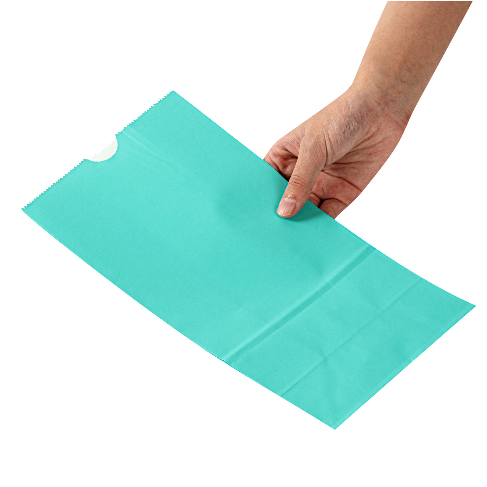 Premium Turquoise Paper Bags - 6x3.5x10.75 Inches - 6 lb Capacity - Pack of 100 - Eco-Friendly Gift Bags for Parties, Weddings & Retail Packaging