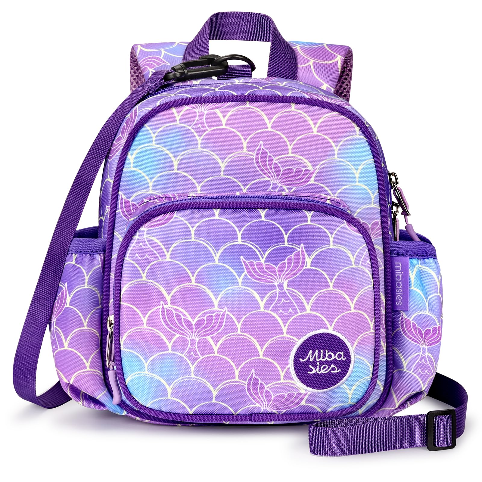 Mibasies Toddler Backpack Leash for Kids 1-3 Years - Anti-Lost Baby Harness with Adjustable Strap, Mermaid Purple Backpack for Girls & Boys | Perfect for Travel, Shopping & Outdoor Adventures