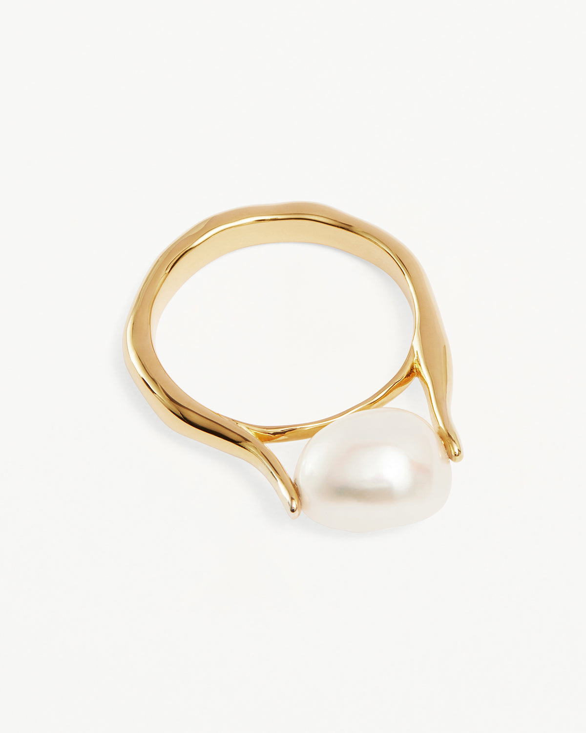 18K Gold Vermeil Harmony Pearl Ring - Elegant Jewelry for Women, Perfect for Weddings, Parties & Special Occasions