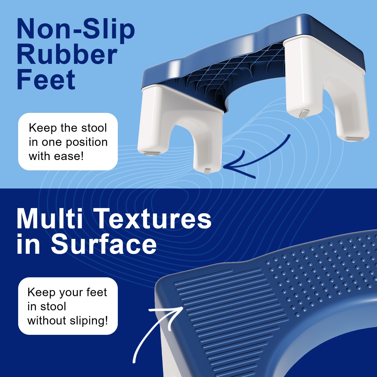 **Non-Slip Toilet Stool for Adults & Kids - Ergonomic Squatting Stool for Better Poop Posture - Durable Plastic Bathroom Step Stool (Gray) - Perfect for Constipation Relief & Healthy Digestion**