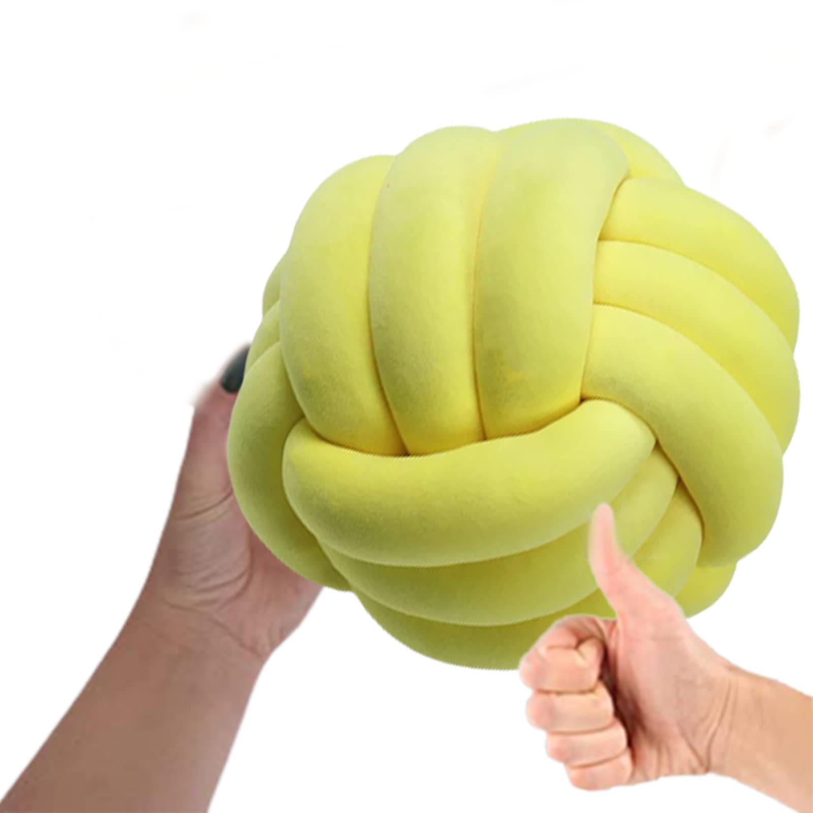 SRHMYJJ Knotted Round Pillow Ball - Soft Plush Floor Cushion for Home Decor, Sofa & Car Seat Support | Kids Play Toy & Lumbar Pillow (Yellow, 35cm/13.8in) - Perfect for Living Rooms, Nurseries & Travel Comfort