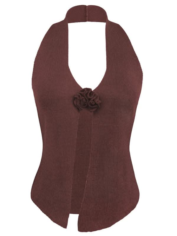 Stylish Women's Halter Neck Fleece Vest - Cozy Winter Fashion for Outdoor Activities & Casual Wear