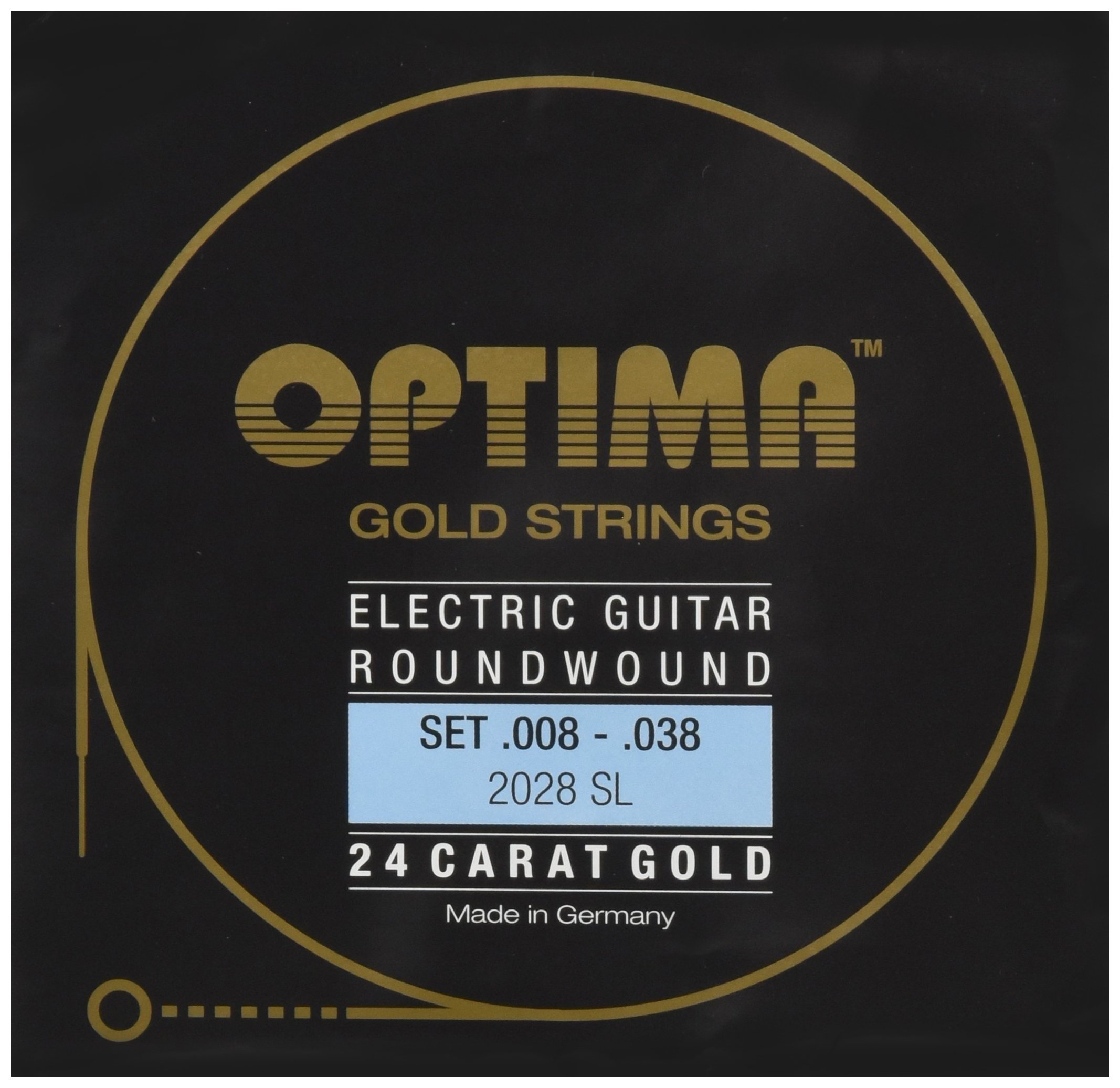 Optima 2028.SL Gold-Plated Electric Guitar Strings - Premium Coated Strings for Smooth Playability & Bright Tone | Perfect for Rock, Blues & Studio Recording