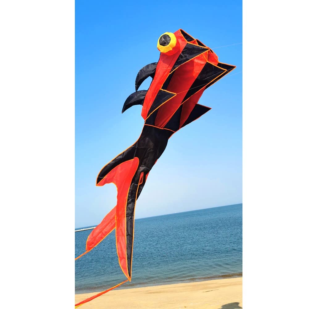 Rainbow Goldfish Kite for Kids & Adults - 30M Line for Beach & Outdoor Fun