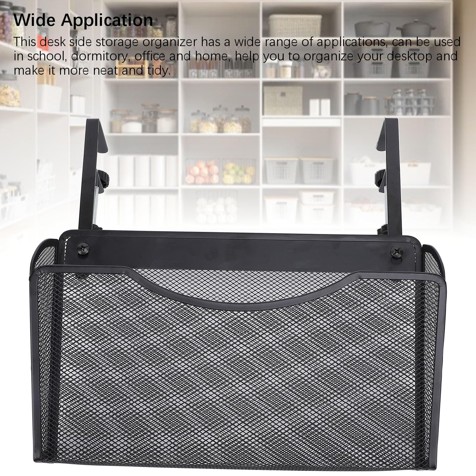 1Pcs Hanging Desk Organizer - Carbon Steel Under Desk Storage Holder with Adjustable Compartments for Office & Home Workspace Organization - Perfect for Storing Files, Stationery, and Office Supplies