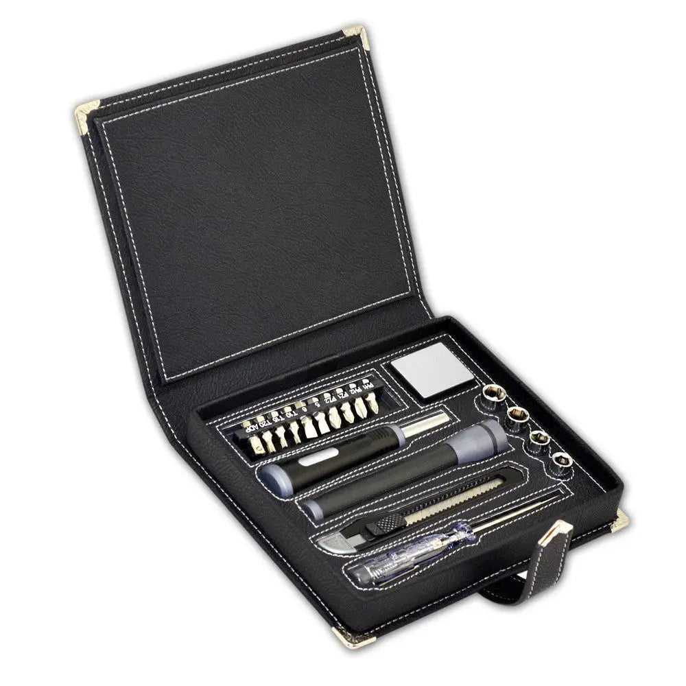 Premium Black Leather Book Case Tool Set - Durable & Stylish Storage for Books, Documents, and Office Supplies | Perfect for Home, Office, and School Organization