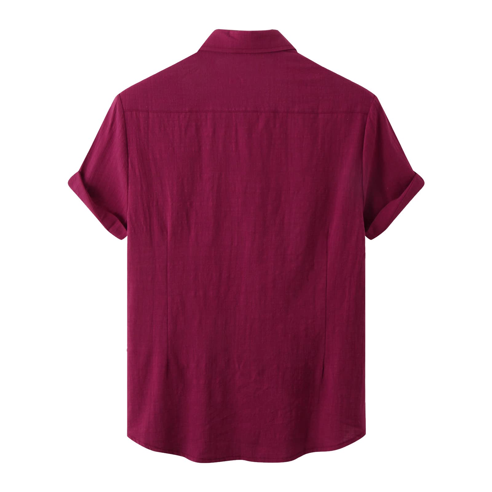 2021 Designer Men's Spring Solid Color Casual Short-Sleeved Shirt - Turndown Collar Blouse for Men (Red, XXXL) | Perfect for Office Wear, Summer Outfits & Casual Occasions