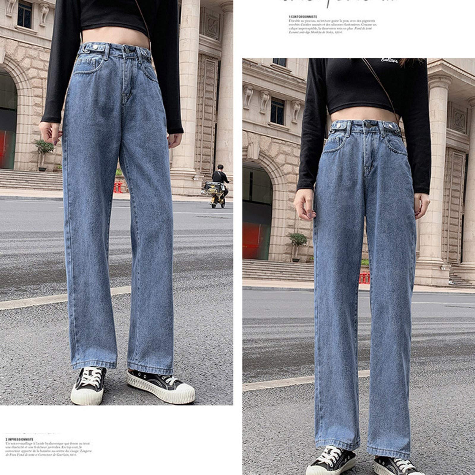 SMIDOW Women's High Waisted Straight Leg Jeans - Bootcut Denim Pants for Casual & Dressy Outfits | Regular Fit, Comfortable & Stylish | Perfect for Work, Date Night & Everyday Wear