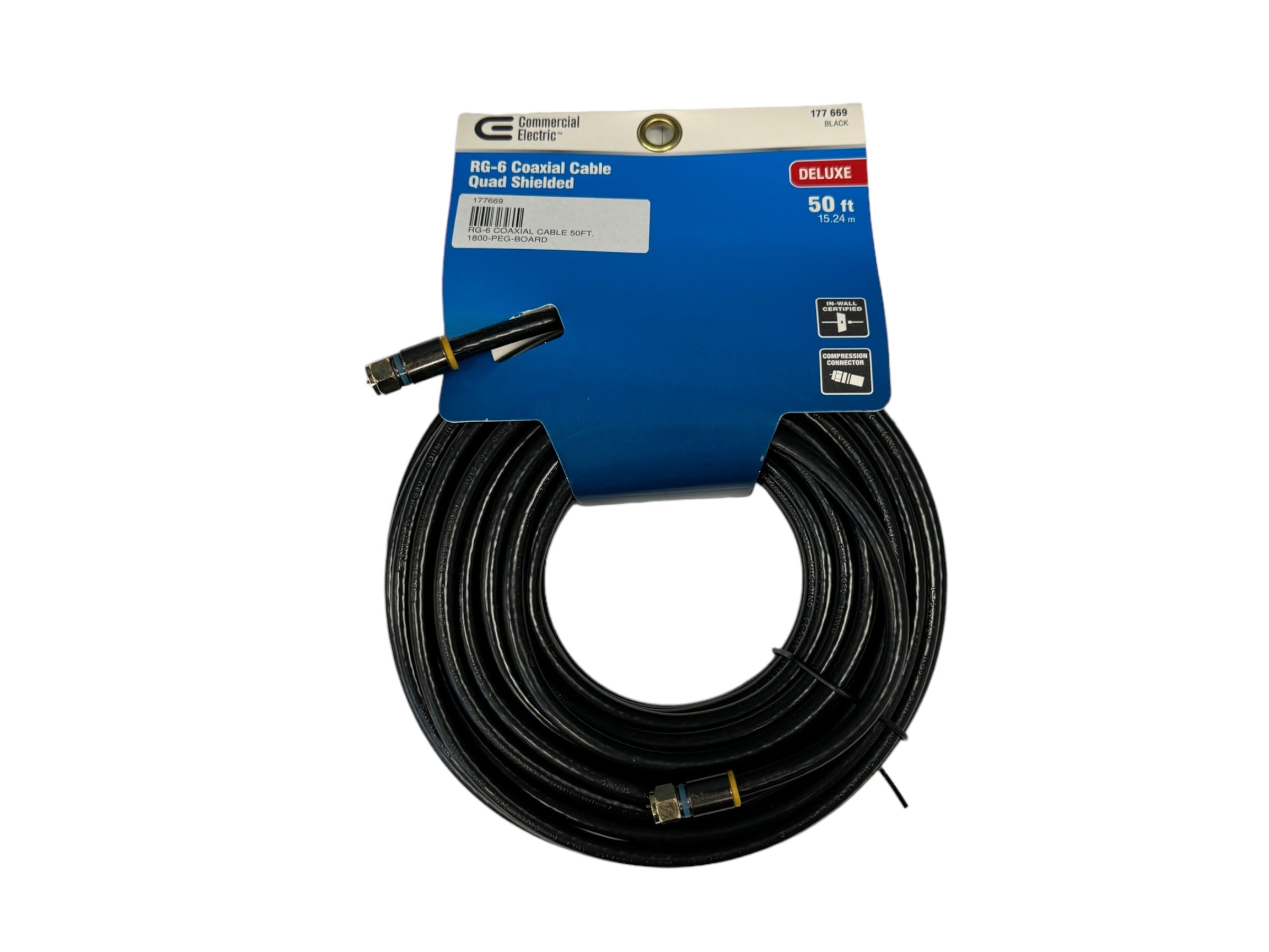 Commercial Grade RG6 Quad Shielded Coaxial Cable 50ft - High Performance for TV, Internet & Satellite - Perfect for Home Theater, CCTV & Office Networking