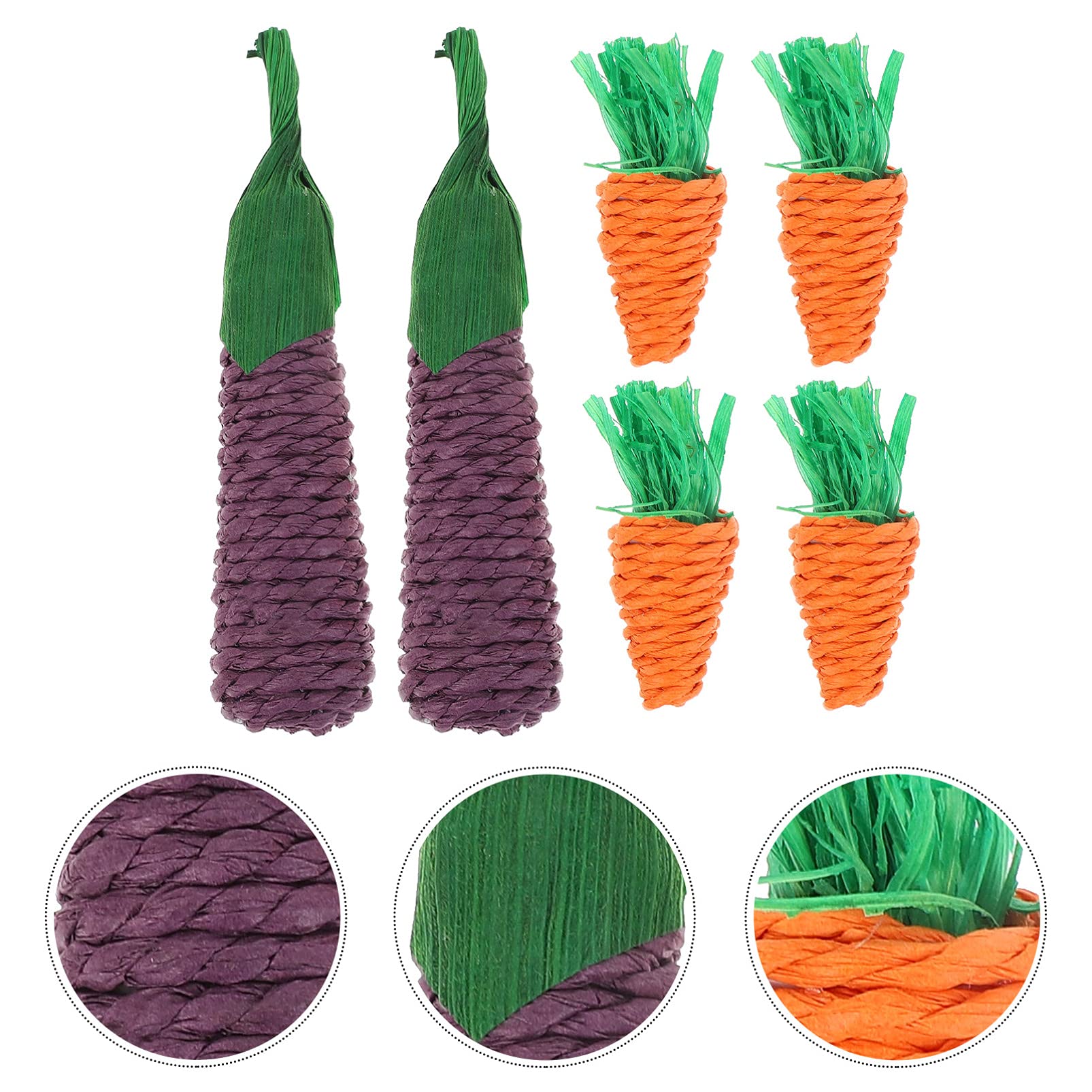 Balacoo 6-Pack Natural Grass Chew Toys for Hamsters, Rabbits & Small Pets - Safe Teething & Biting Blocks for Bunnies, Rats & Dogs - Perfect for Cage Enrichment & Dental Health