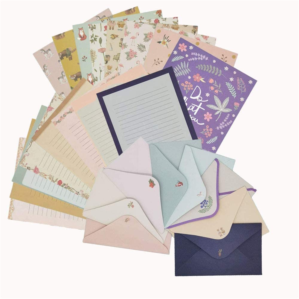 81-Piece Stationery Paper and Envelopes Set - 54 Writing Papers & 27 Envelopes - 9 Unique Designs for Letters, Thank You Cards & Office Correspondence - Perfect for Home, School & Business Use