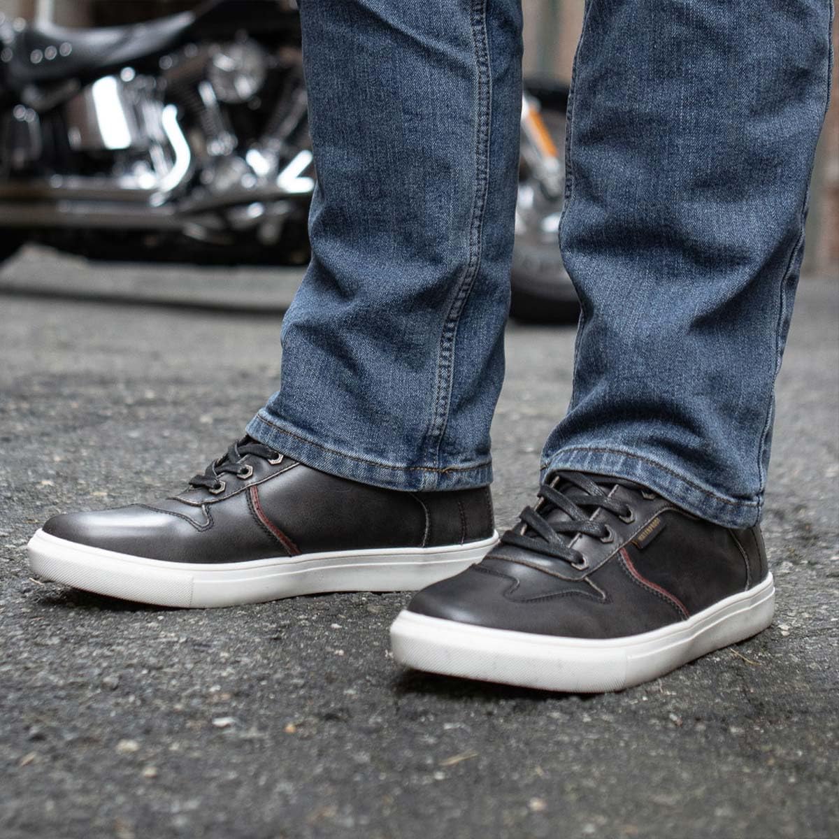 Milwaukee Leather Men's Motorcycle Shoes - Reinforced Street Biker Boots for Casual Riding (Leather/Suede/Canvas) Size 10 - Perfect for Urban Commuting & Weekend Cruising