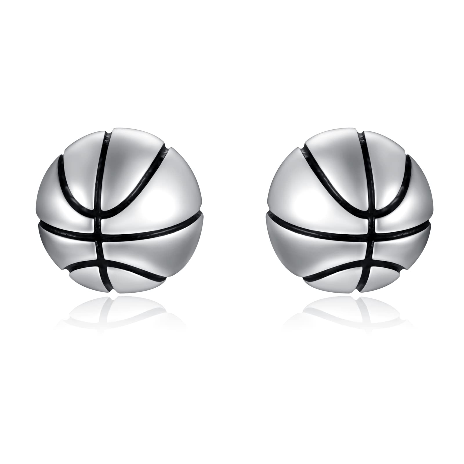 925 Sterling Silver Hypoallergenic Sports Stud Earrings - Softball, Volleyball, Basketball, Baseball, Football & Soccer Jewelry | Perfect Gift for Women Athletes, Sports Moms & Players | Great for Game Days, Team Spirit & Casual Wear