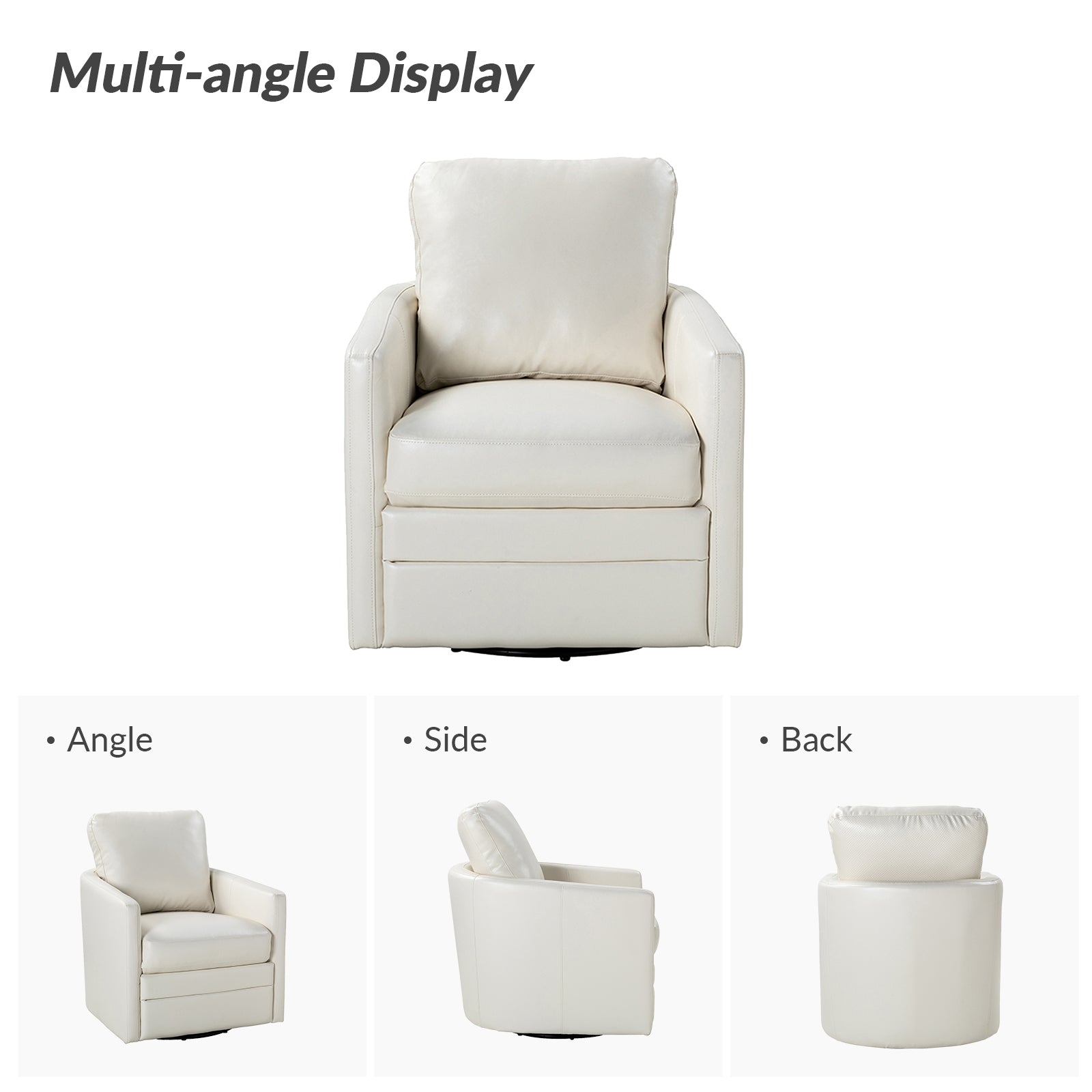 Aurora Swivel Chair - 360 Degree Rotating Modern Office Chair with Ergonomic Design for Home & Workspace Comfort