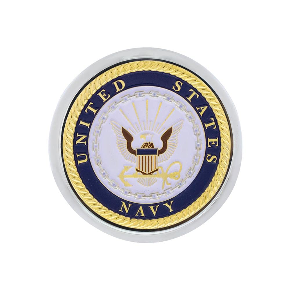 United Pacific 22962 Deluxe Military Medallion Air Brake Valve Control Knob - Navy Blue - Heavy Duty Replacement for Trucks & Trailers - Perfect for Semi, RV & Commercial Vehicle Upgrades