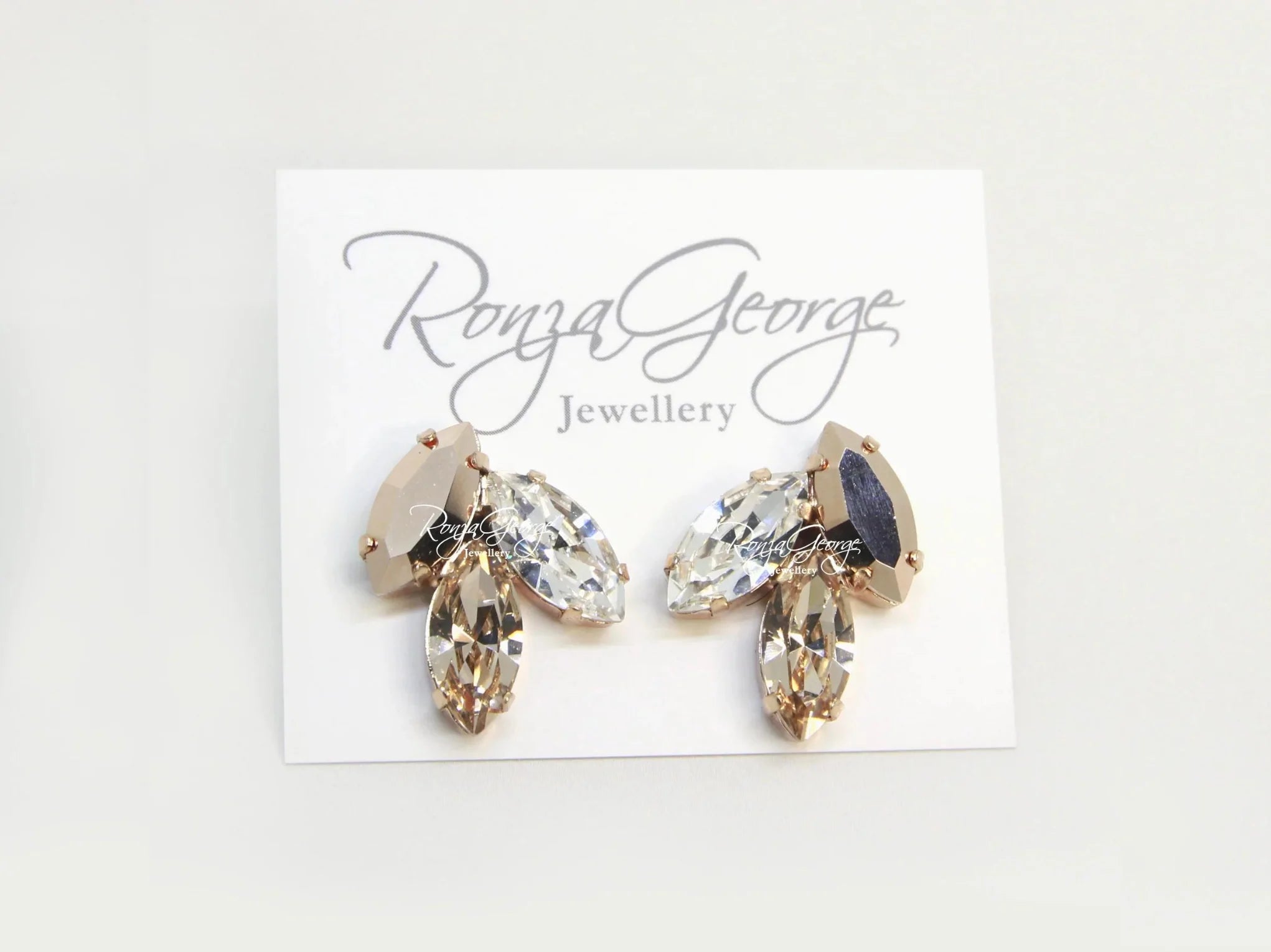 Alysar Silver Swarovski Navette Bridal Cluster Earrings - Elegant Wedding Jewelry for Brides, Bridesmaids & Formal Occasions