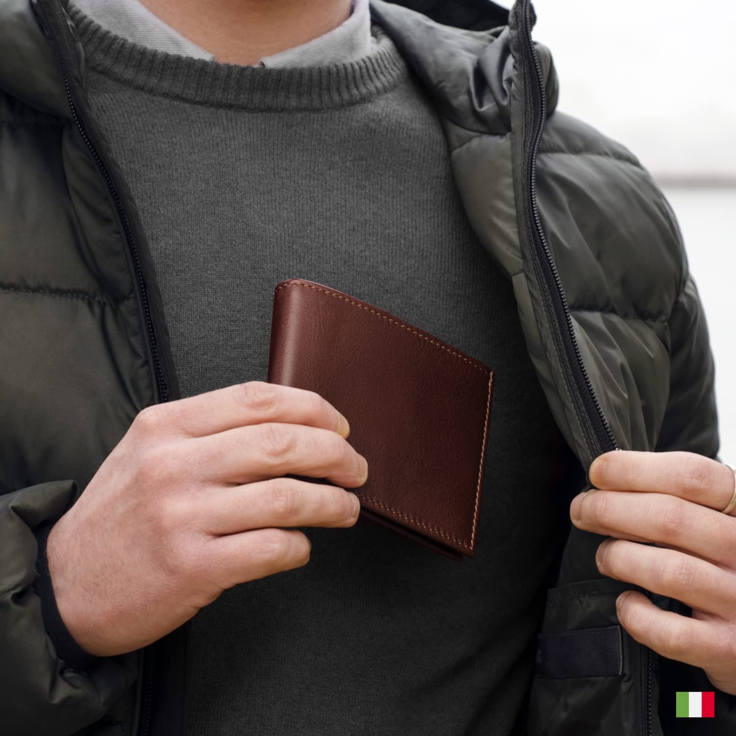 Maruse Bifold Wallet for Men - Slim Genuine Italian Calf Leather Wallet - Elegant & Minimalist RFID Blocking - Perfect for Everyday Carry, Business & Travel - Black