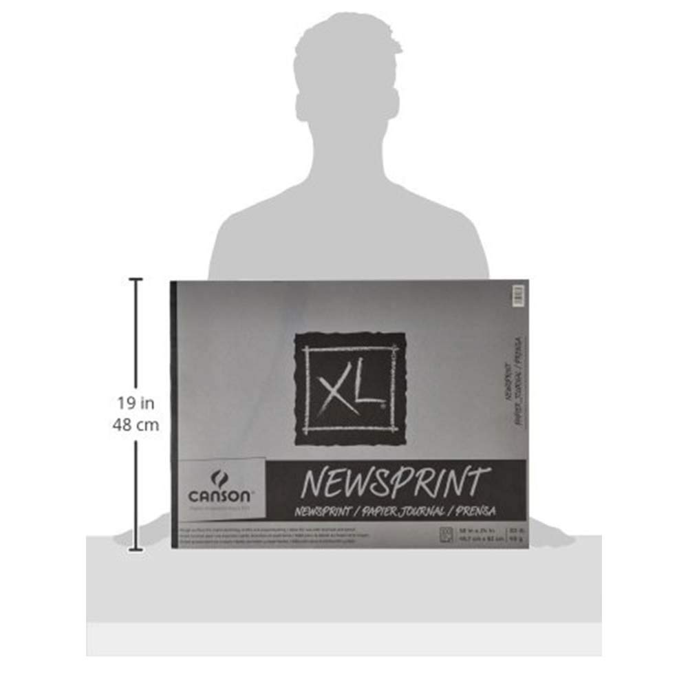 Canson Biggie Newsprint Pad - 18 x 24 Inches, 100 Sheets, Acid-Free Sketch Paper for Drawing, Painting & Calligraphy - Perfect for Artists, Students & Classroom Projects