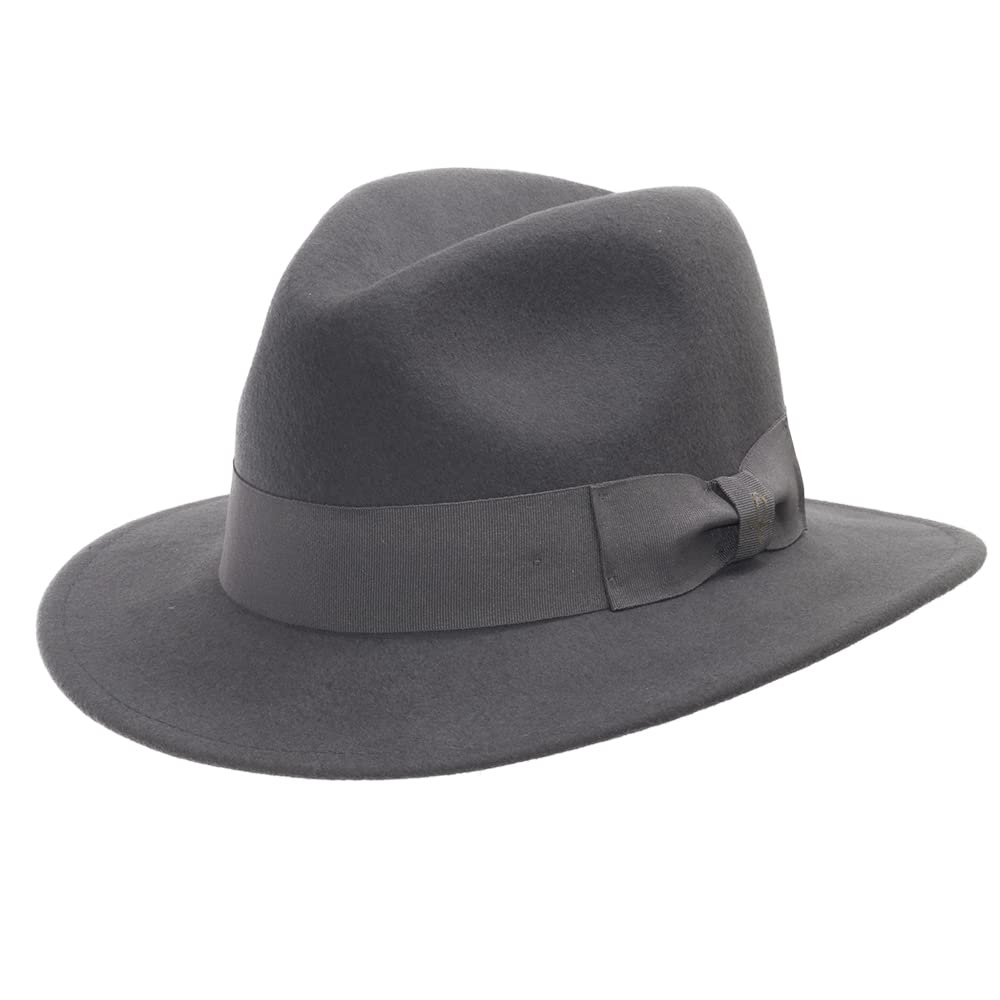 Drover Classic Crushable Wool Felt Outback Fedora Hat - Water Repellent & Durable for Outdoor Adventures, Hiking, and Travel