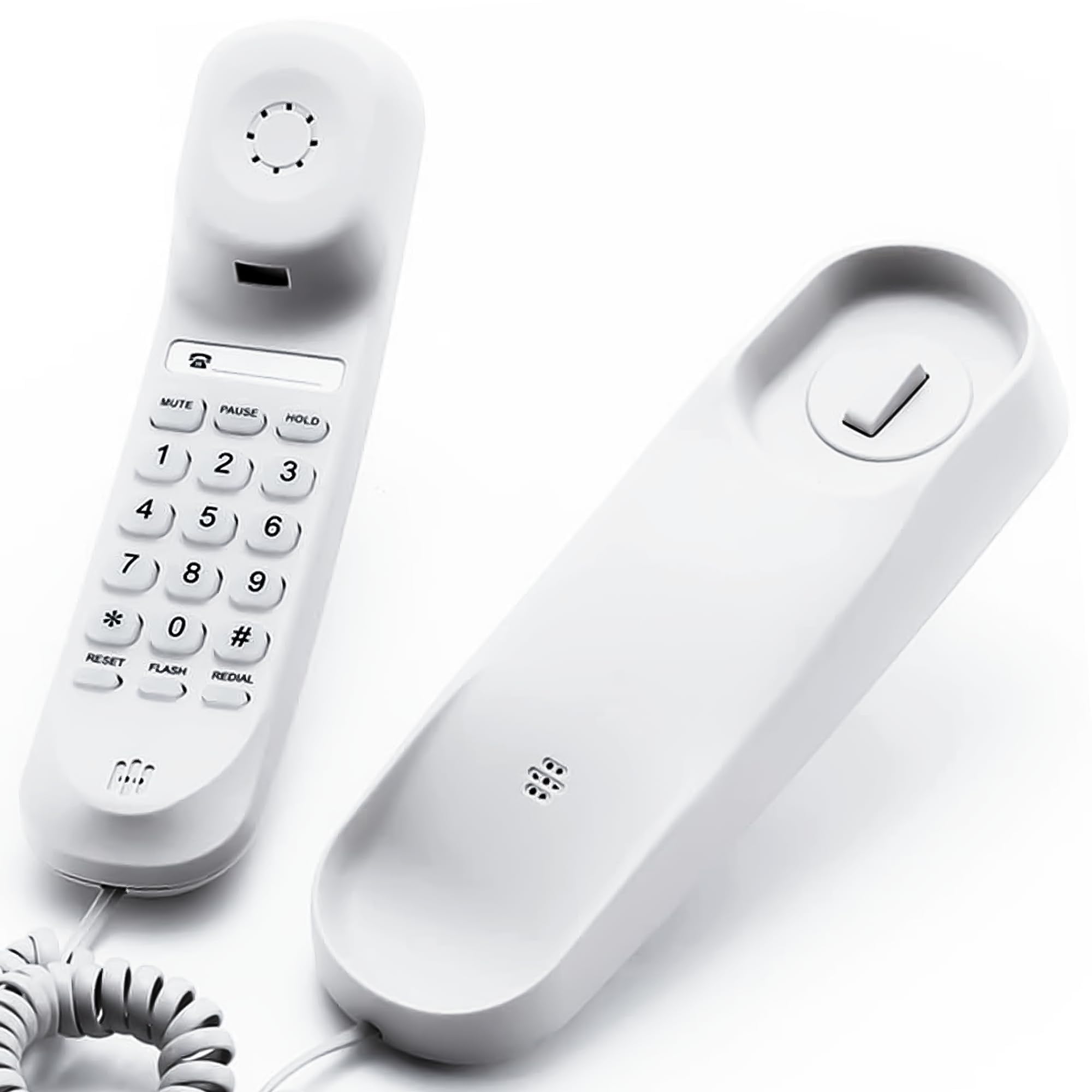 Best Corded Landline Phone for Office & Home - HD Sound Chip for Crystal Clear Calls, Durable Design, Mini Size (White) - Perfect for Business, Remote Work & Elderly Use
