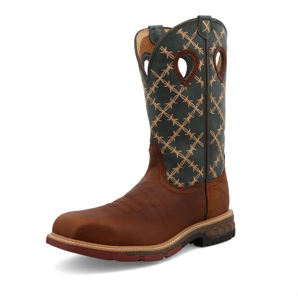 Men's 12 Western Work Boots - Durable Cowboy Boots for Ranch Work & Outdoor Activities | Perfect for Rodeo, Horseback Riding & Construction