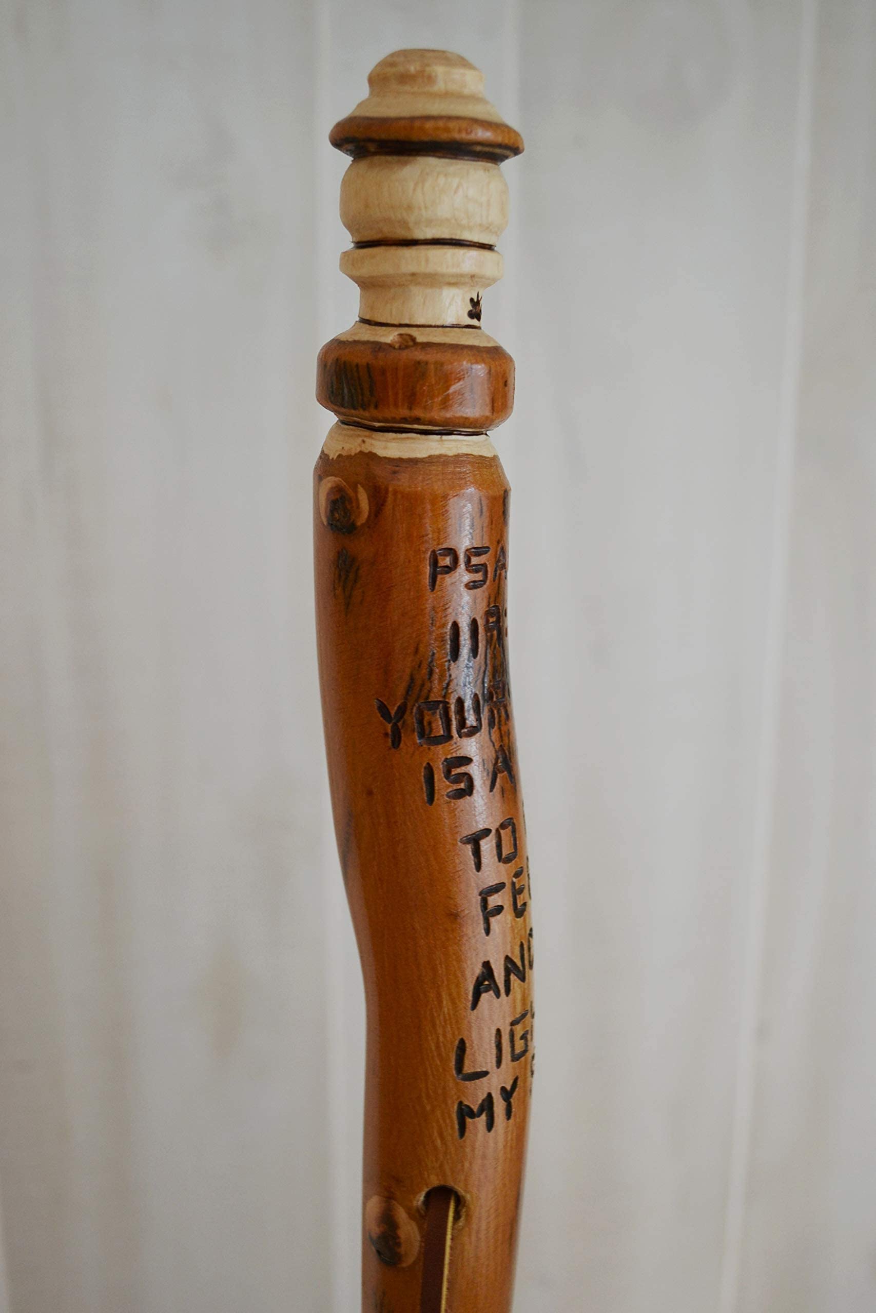 Christian Walking Stick with Bible Verse & Lantern - Psalm 119:105 Engraved - Religious Hiking Staff for Outdoor Worship & Pilgrimage - Perfect for Church Retreats, Nature Walks & Spiritual Journeys