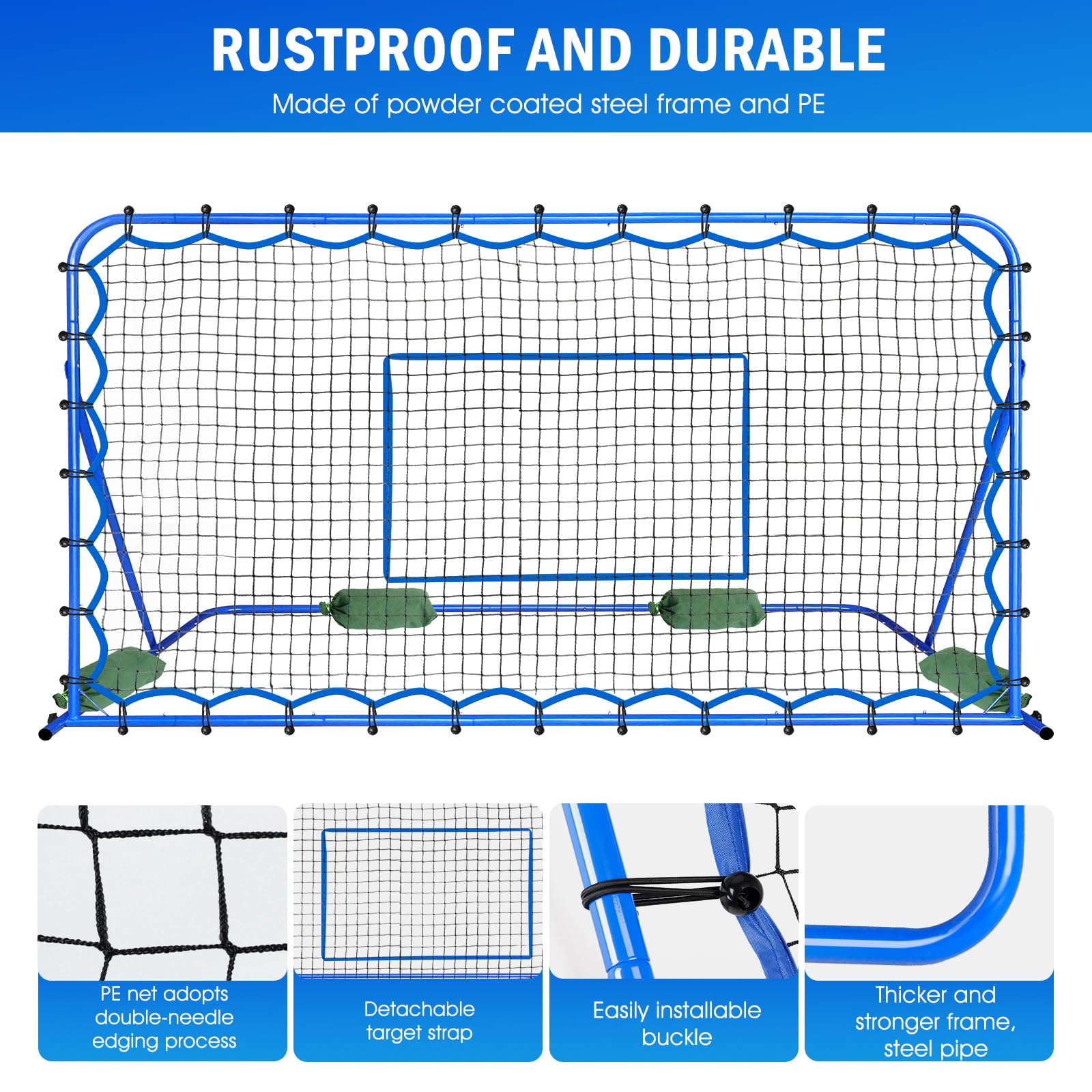 Best Soccer Rebounder Net for Training - Adjustable Angle for Control & Passing Practice | Portable Football Rebound Trainer for Kids, Teens & Adults | Perfect for Backyard Drills, Team Practice & Solo Training