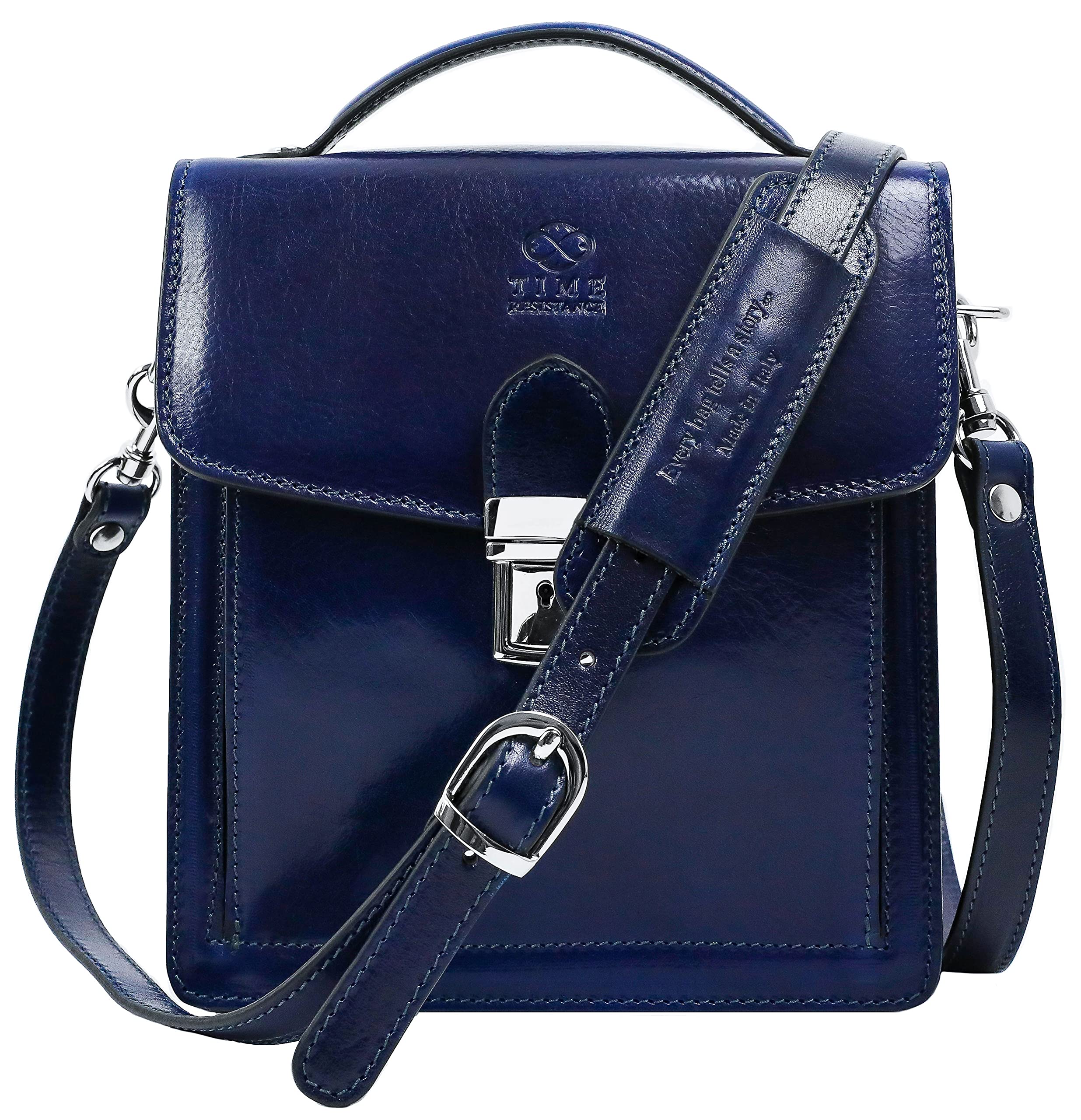 Premium Italian Leather Messenger Bag for Men - Durable Small Crossbody Briefcase with Gift Box - Perfect for Business, Travel & Daily Commute