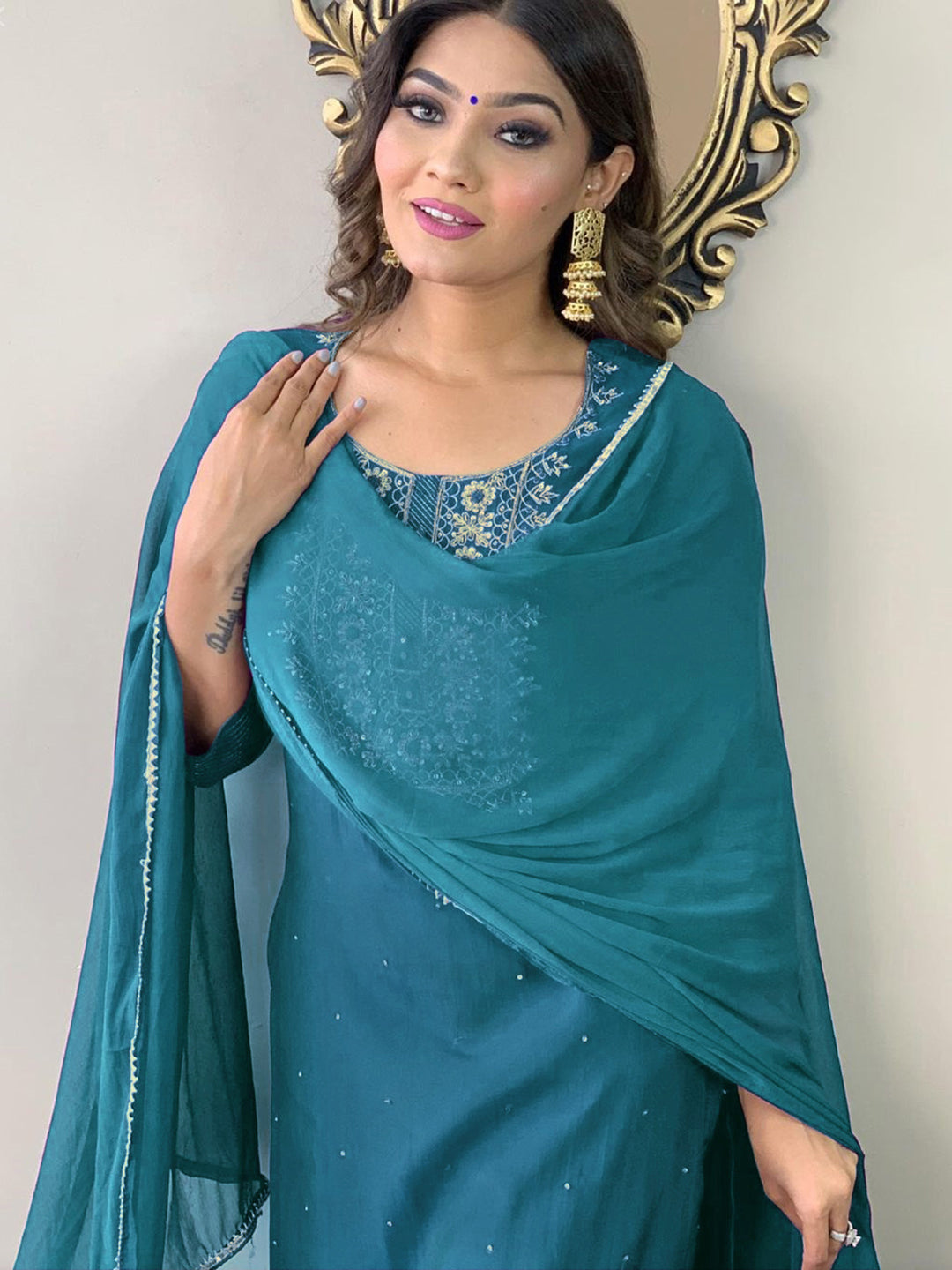 Stylish Blue Designer Pant Suit with Elegant Embroidery - Perfect for Weddings, Parties & Formal Events