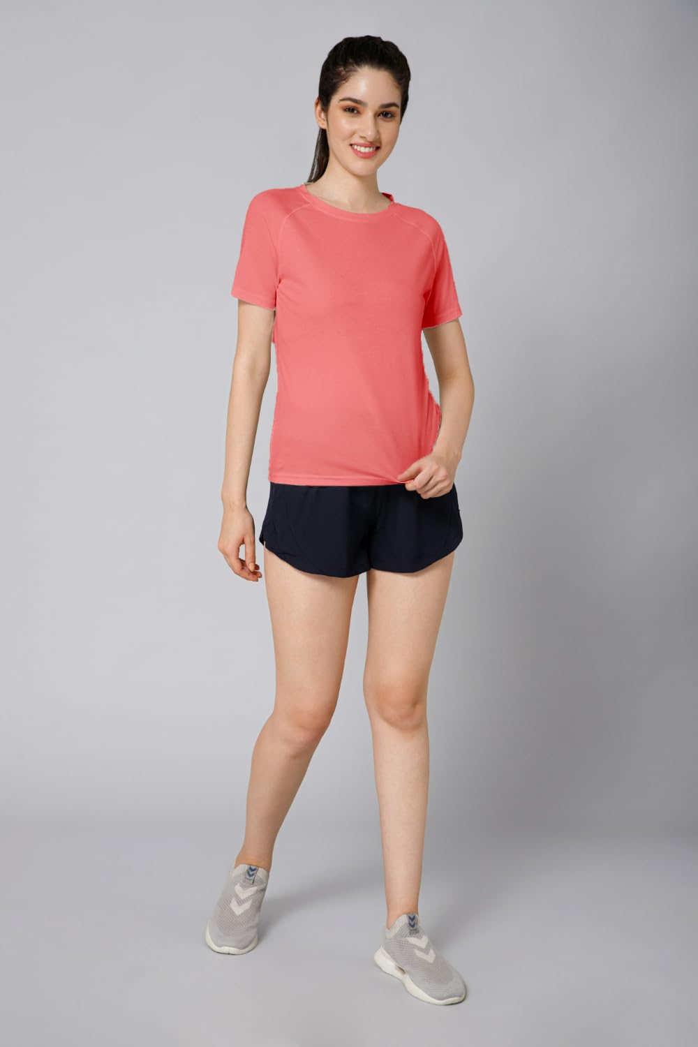 RYZ Women's Breathable Half Sleeve Cotton T-Shirt - Soft Activewear Sports Top for Gym, Yoga & Workout - Lightweight Moisture Wicking Tee for Running, Fitness & Casual Wear