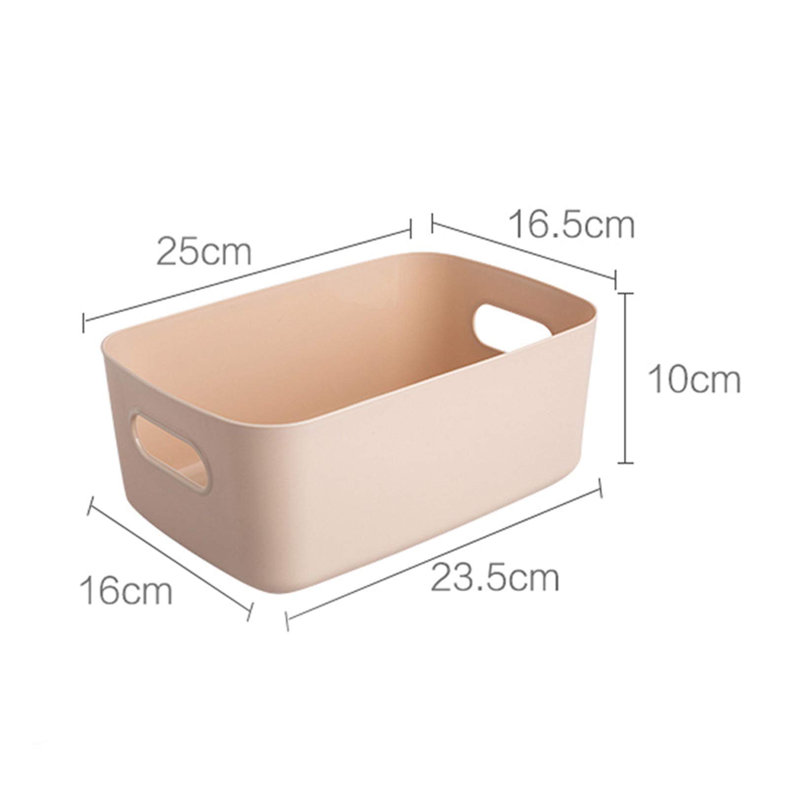 Multi-Purpose Storage Basket with Handle - Plastic Organizer Bin for Home, Office, Kitchen & Bedroom - Apricot Storage Box | Perfect for Organizing Toys, Clothes & Household Items