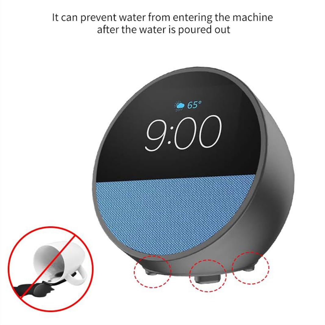 Premium Silicone Protective Case for Amazon Echo Spot 2024 - Shockproof, Dustproof Travel Cover for Smart Speaker - Perfect for Home, Office & Travel Accessories (Black)