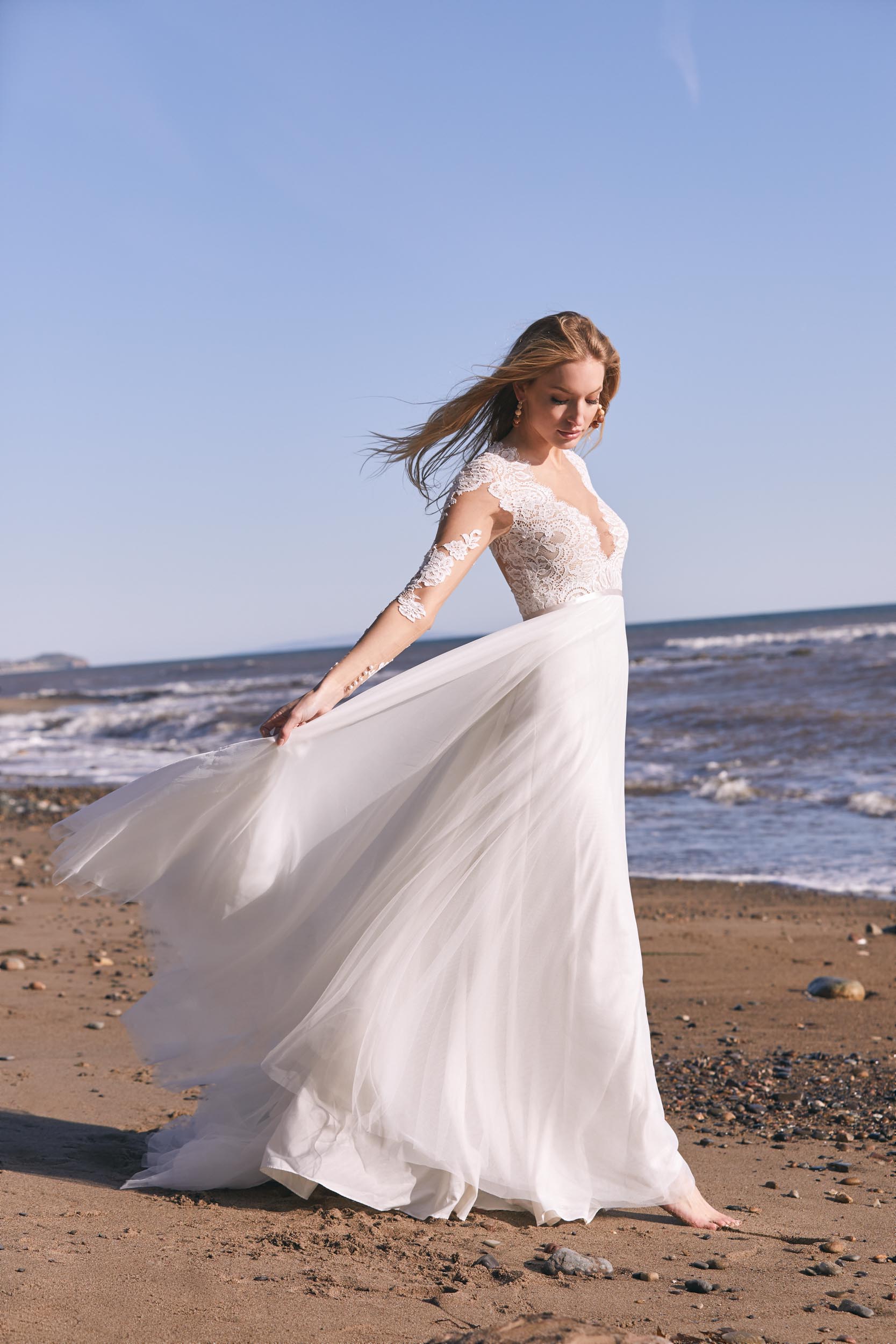 Wtoo Camden 13701 Lace Wedding Dress with Long Sleeves - Elegant A-Line Bridal Gown for Church Ceremony & Formal Wedding Reception