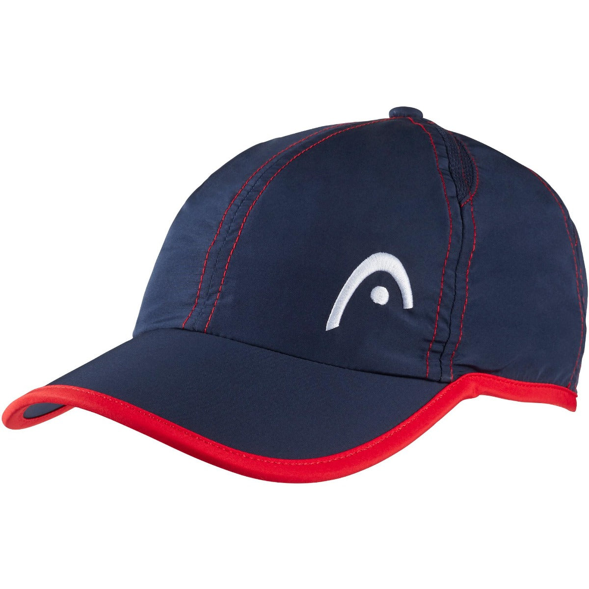 LED Headlamp Function Junior Baseball Cap - Adjustable Lightweight Kids Hat for Outdoor Camping, Hiking & Night Running (Navy/Red)