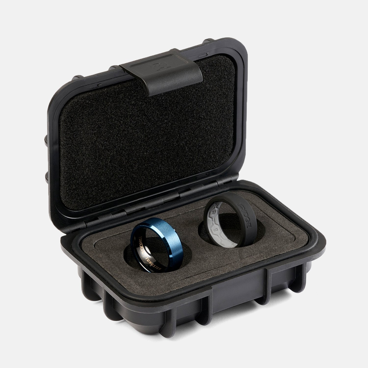 Ridge 8mm Beveled Wedding Ring Set in Alpine Navy - Durable Tungsten Carbide Band for Men & Women - Perfect for Engagement, Anniversary & Everyday Wear