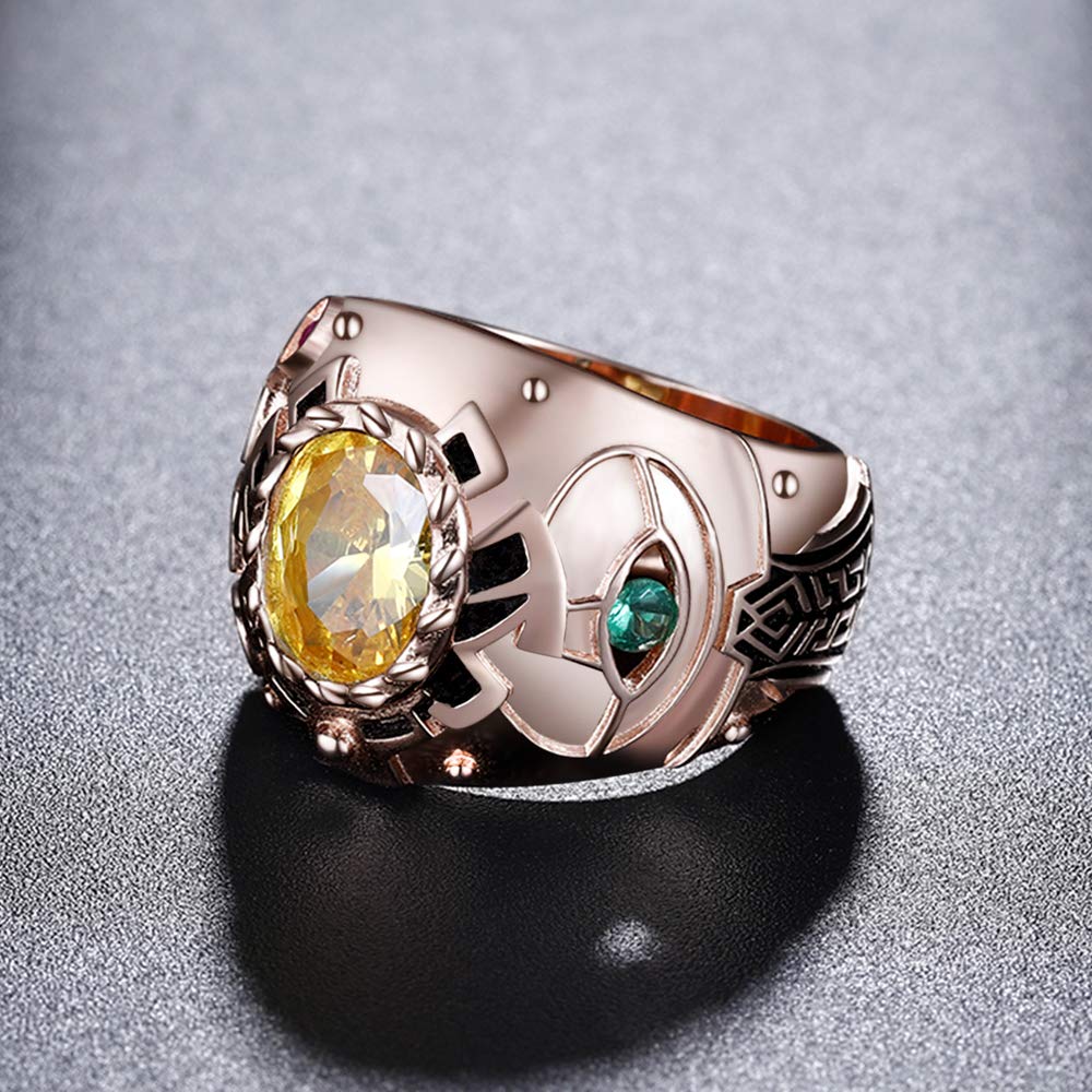 Infinity Gauntlet Rose Gold Plated 925 Sterling Silver Ring - Marvel Avengers Gift for Men & Women, Cosplay Jewelry for Superhero Fans