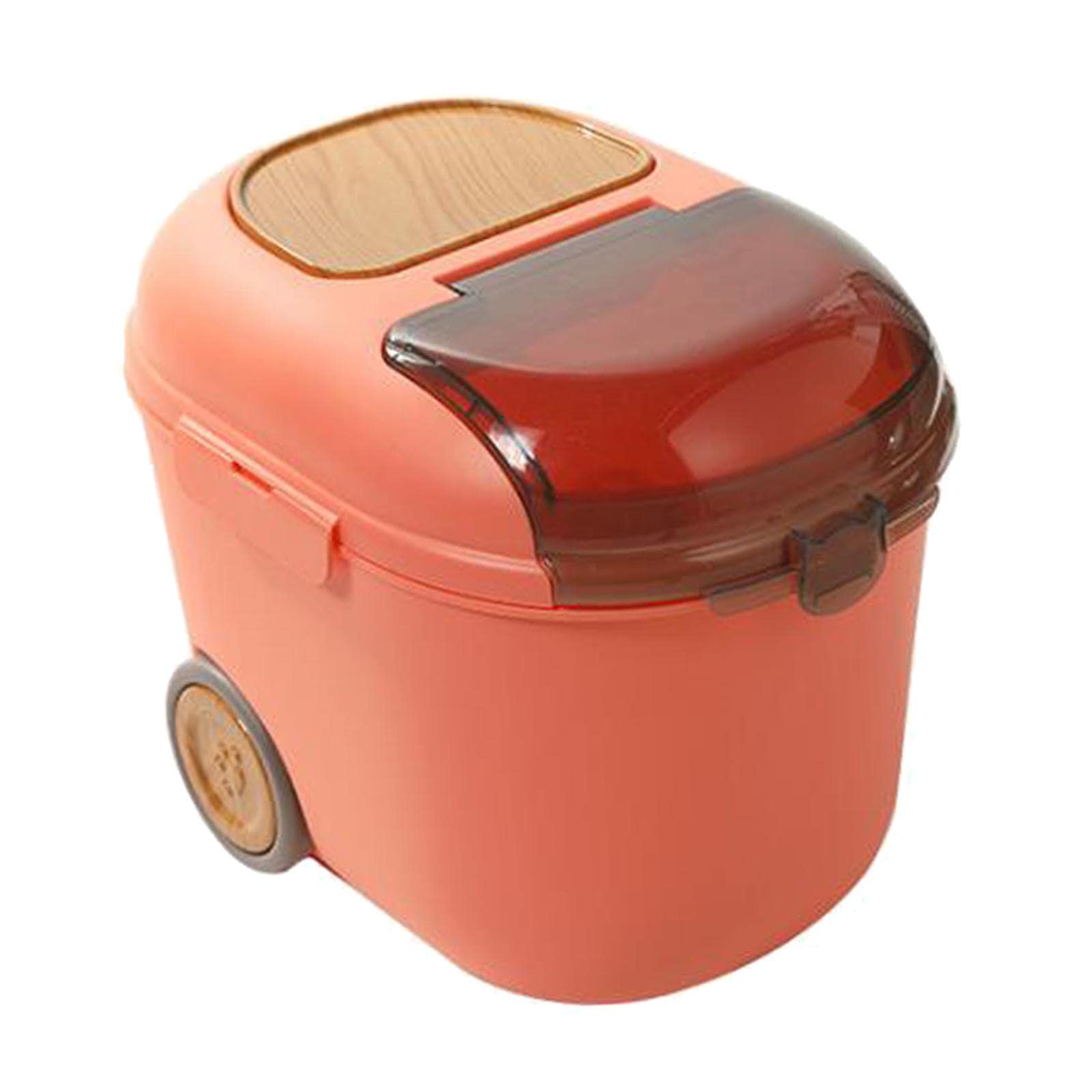 Premium Pet Food Storage Container with Transparent Lid - Airtight Dry Cat & Dog Food Bin in Pink | Pet Supplies for Dogs & Cats | Perfect for Kitchen, Pantry, or Pet Feeding Station Organization