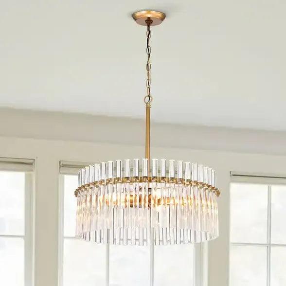 Crystal Gold Pendant Light for Living Room - Elegant Chandelier Lighting for Dining Room, Bedroom & Hallway