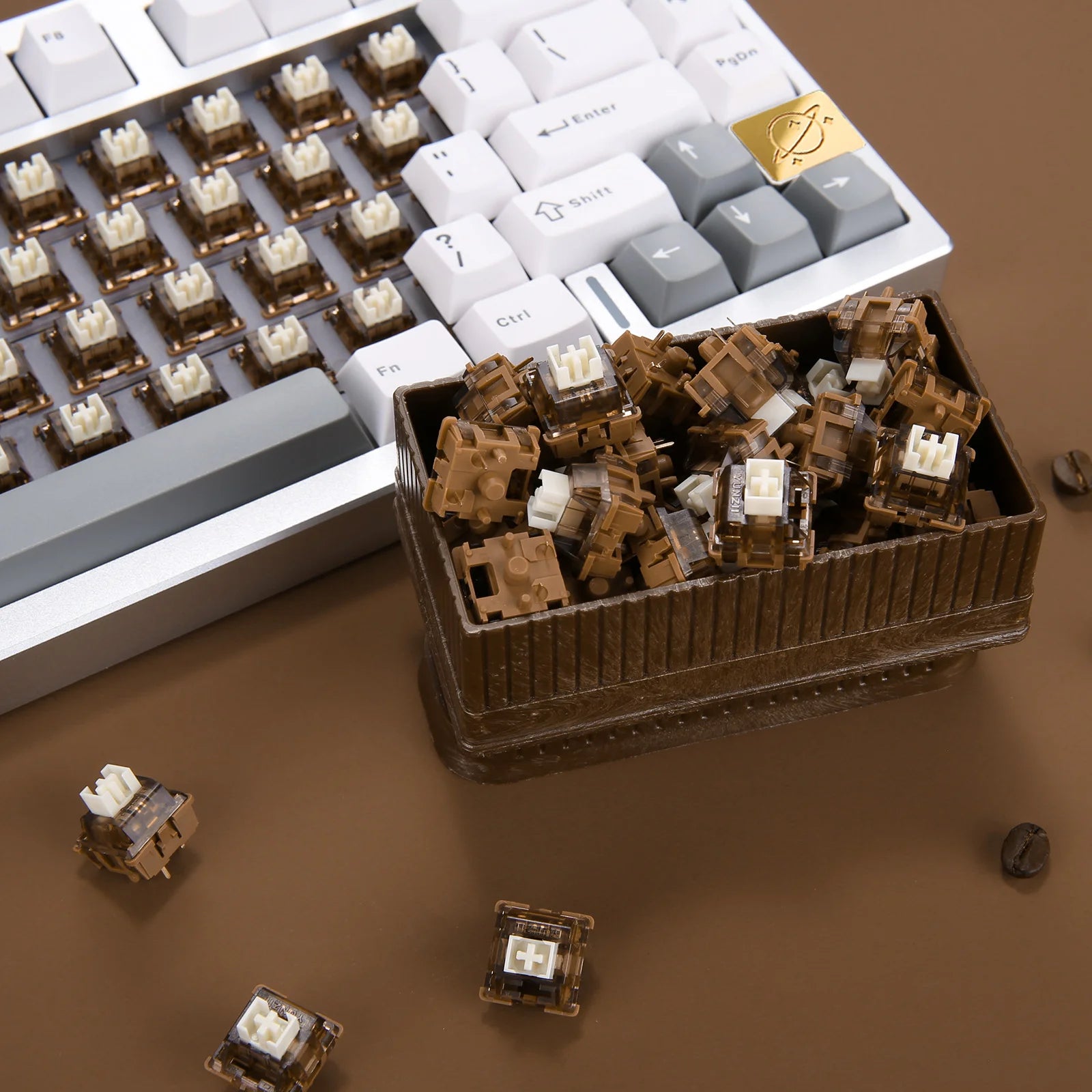 YUNZII Cocoa Cream V2 Linear Mechanical Keyboard Switches - Smooth & Quiet Gaming Switches for Custom Keyboards (PC, Mac, Typing, Gaming)