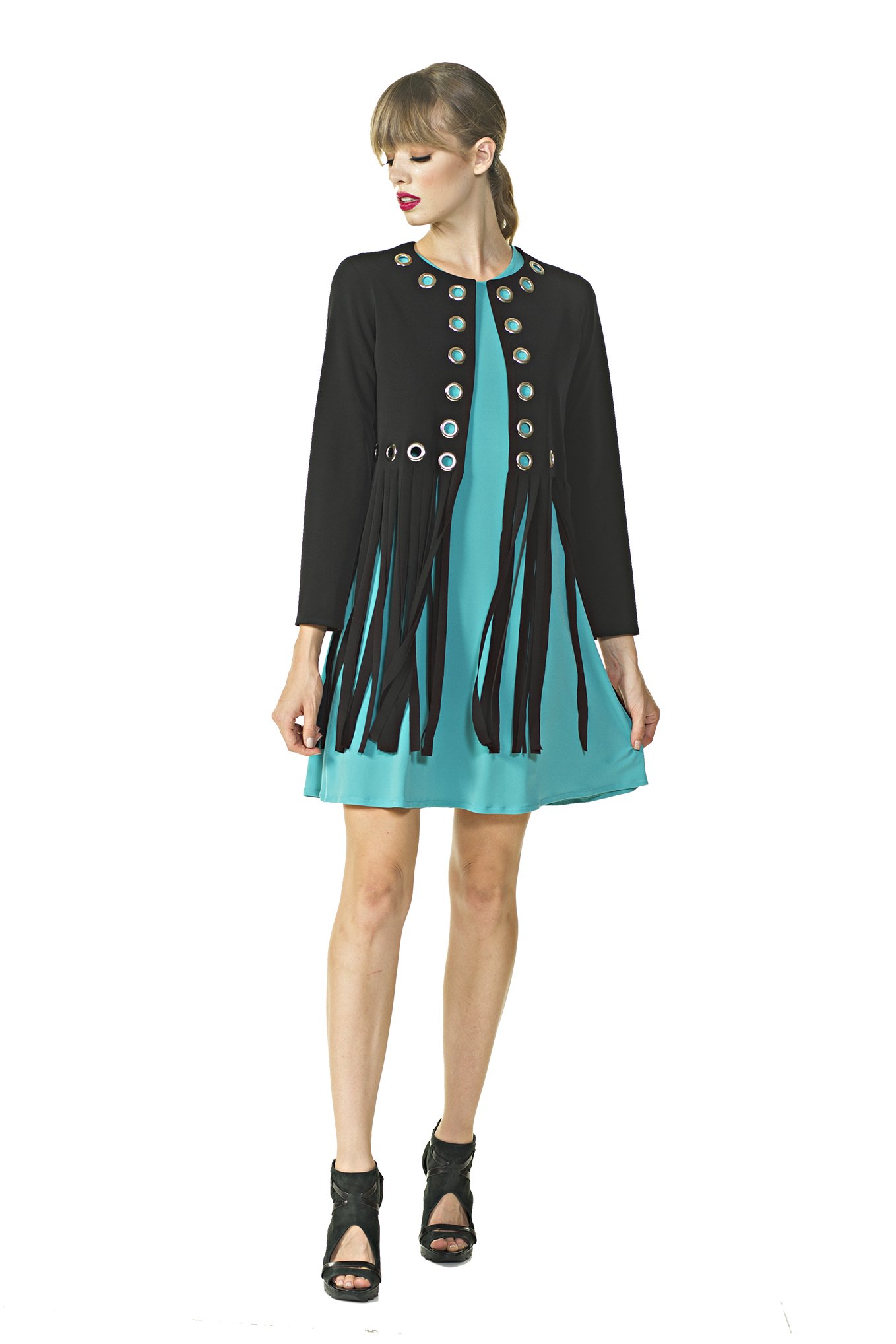 Stylish Women's Grommet Fringe Jacket - Boho Chic Outerwear for Spring & Fall | Perfect for Casual Outings, Music Festivals & Layered Looks