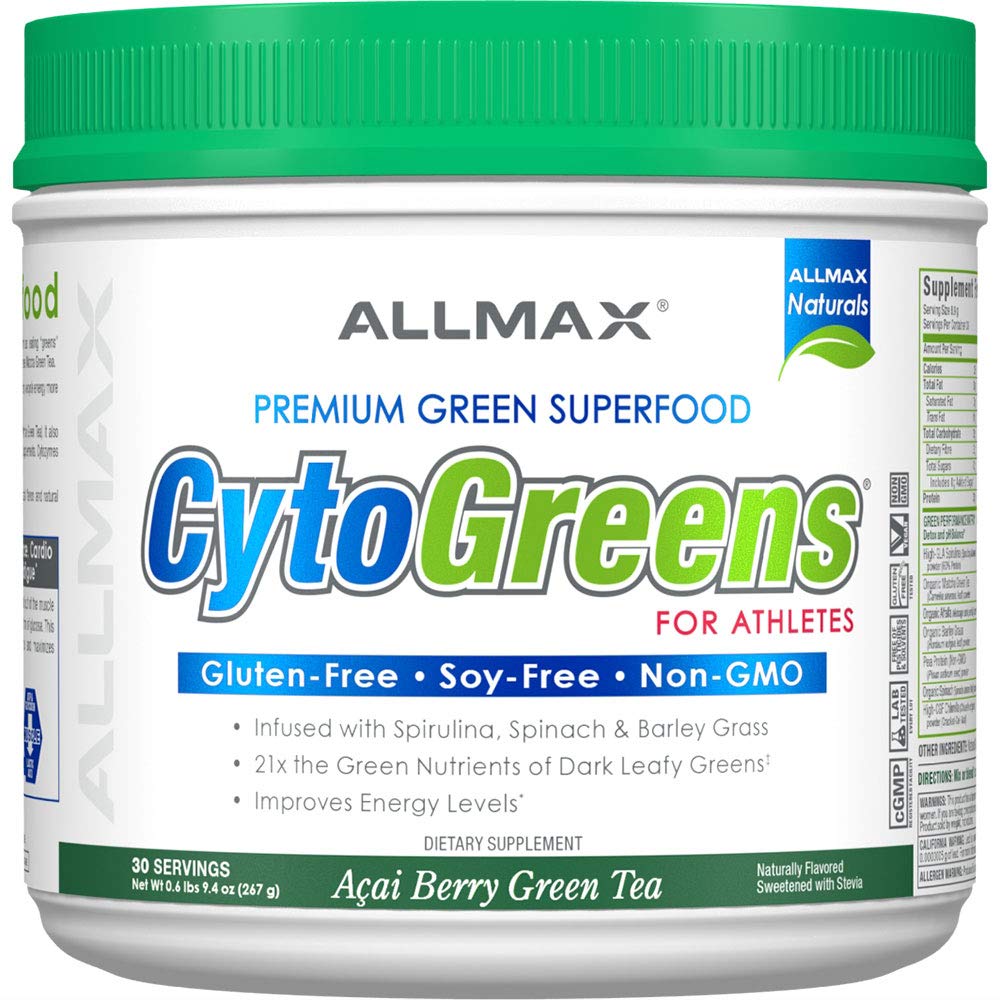 ALLMAX Nutrition Cytogreens Super Greens Powder with Spirulina, Spinach & Barley Grass - Immune & Digestive Support, Gluten Free Vegan Supplement (267g) - Perfect for Smoothies, Juices & Daily Wellness Routine