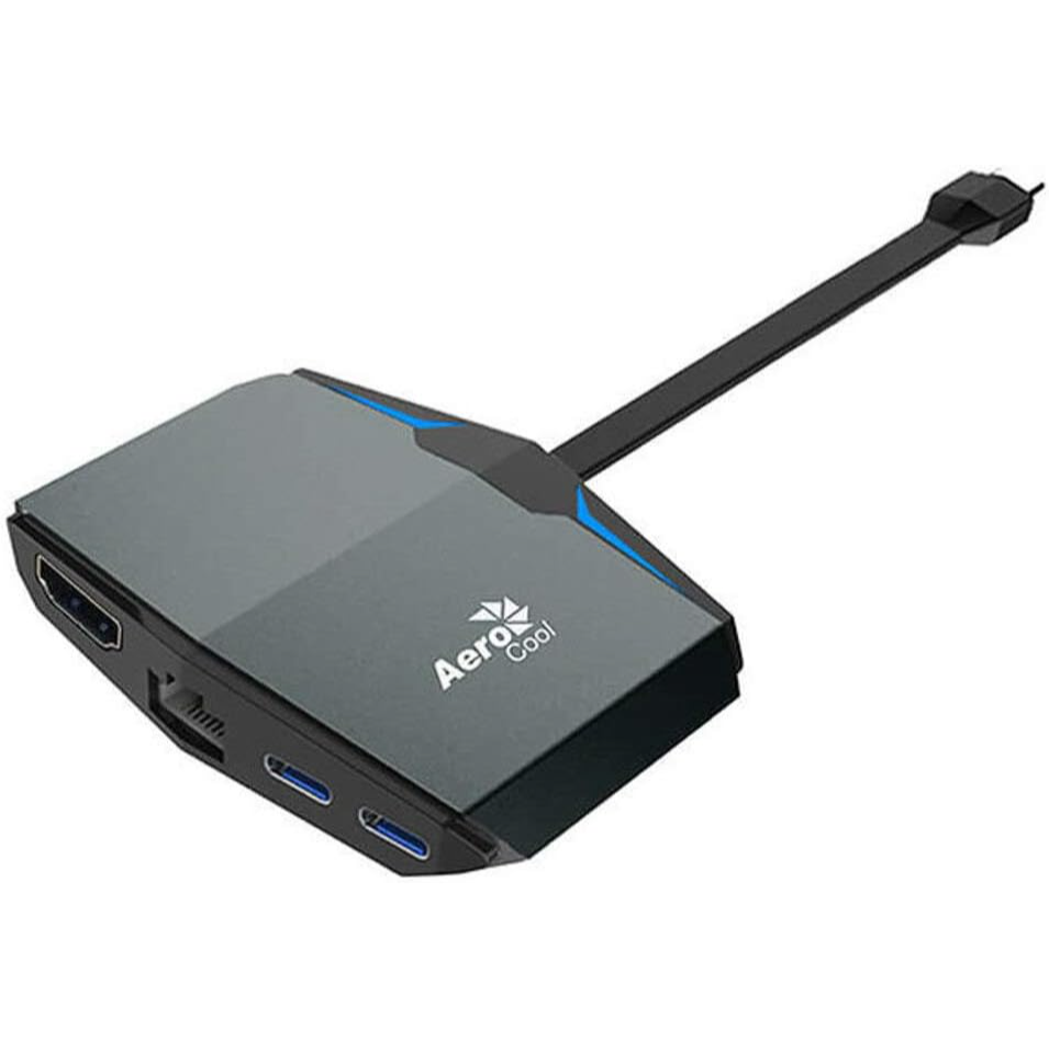 AeroCool ASA ATHB82A USB C Hub with HDMI, Ethernet, and 4K USB-C Adapter - Perfect for MacBook Pro, Chromebook, and Laptop Connectivity at Home & Office