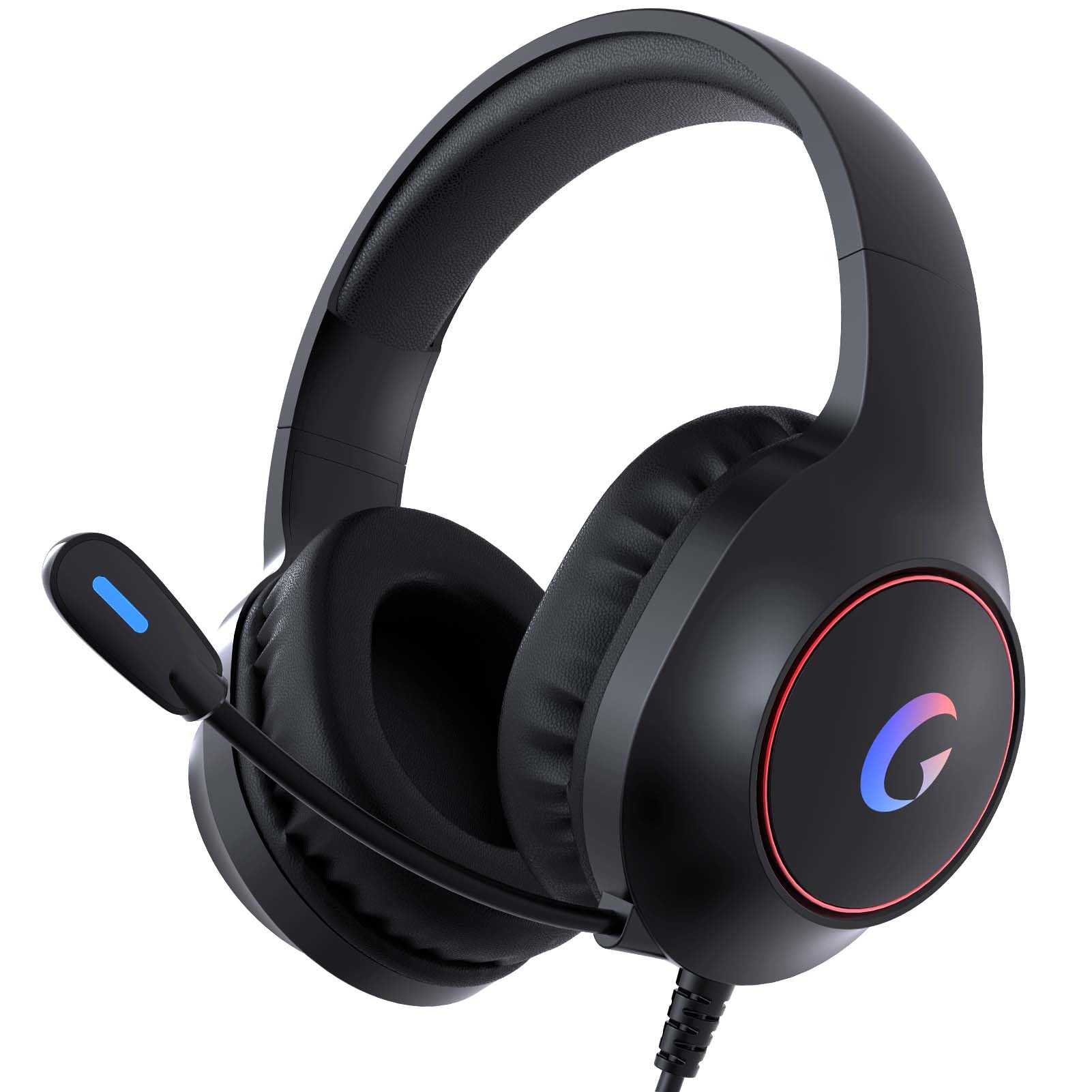CM7002 Gaming Headset for PS5, PS4, PC, Mac, Nintendo Switch & Xbox Series X|S - RGB Surround Sound Headphones with Noise Cancelling Mic, 50mm Drivers & 3.5mm Jack (Black) - Perfect for Competitive Gaming, Streaming & Late-Night Sessions