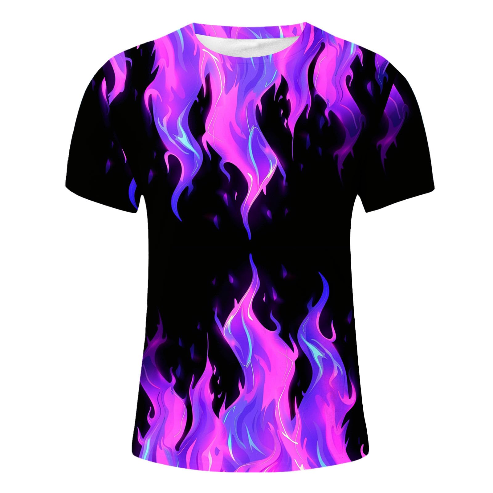 3D Flame Printed Men's Graphic T-Shirt - Cool Summer Short Sleeve Tee for Casual Wear | Trendy Streetwear & Everyday Outfits