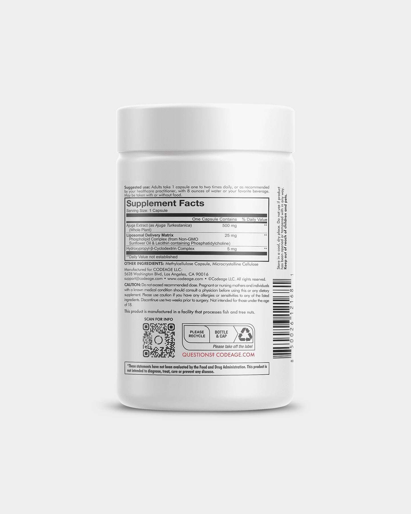 Codeage Turkesterone Supplement - 750mg Pure Ajuga Turkestanica Extract for Muscle Growth & Recovery | Natural Bodybuilding & Fitness Support | Pre-Workout & Post-Workout Supplement