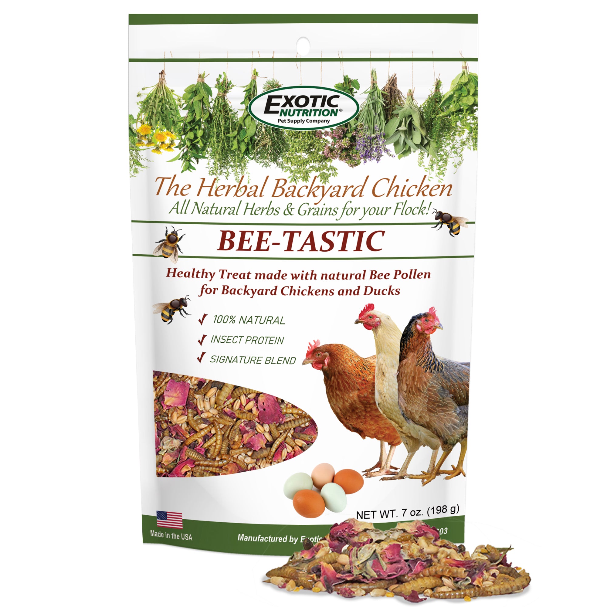 Organic Bee Pollen Chicken Treats for Backyard Hens - Healthy Poultry Snack for Egg Laying & Feather Health - Perfect for Coop Training & Flock Bonding