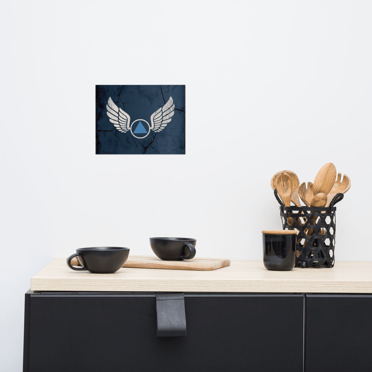 Wings of Recovery Poster - Blue Triangle Edition | Motivational Wall Art for Home & Office Decor | Inspirational Gift for Mental Health Awareness