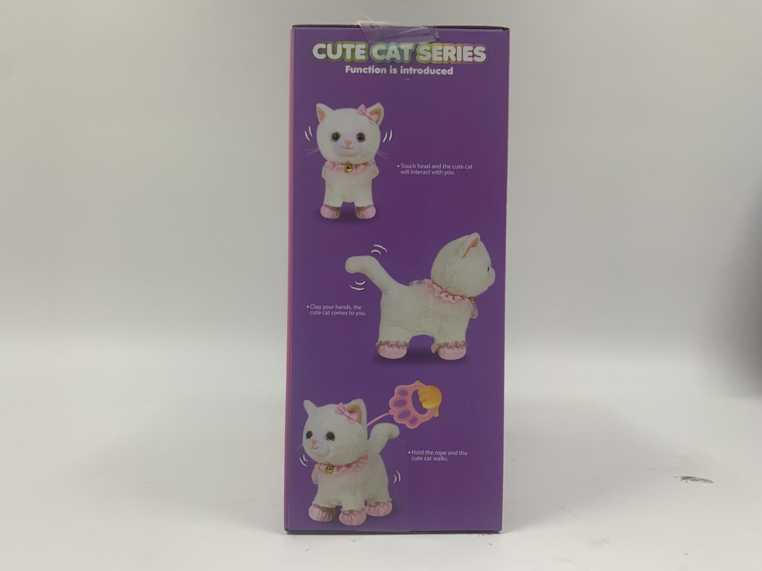 Remote Control Plush Cat Toy - Interactive Electronic Pet with Walking, Barking & Tail Wagging - Realistic White Cat with Leash & Accessories - Perfect for Playtime, Gifts & Pet Training