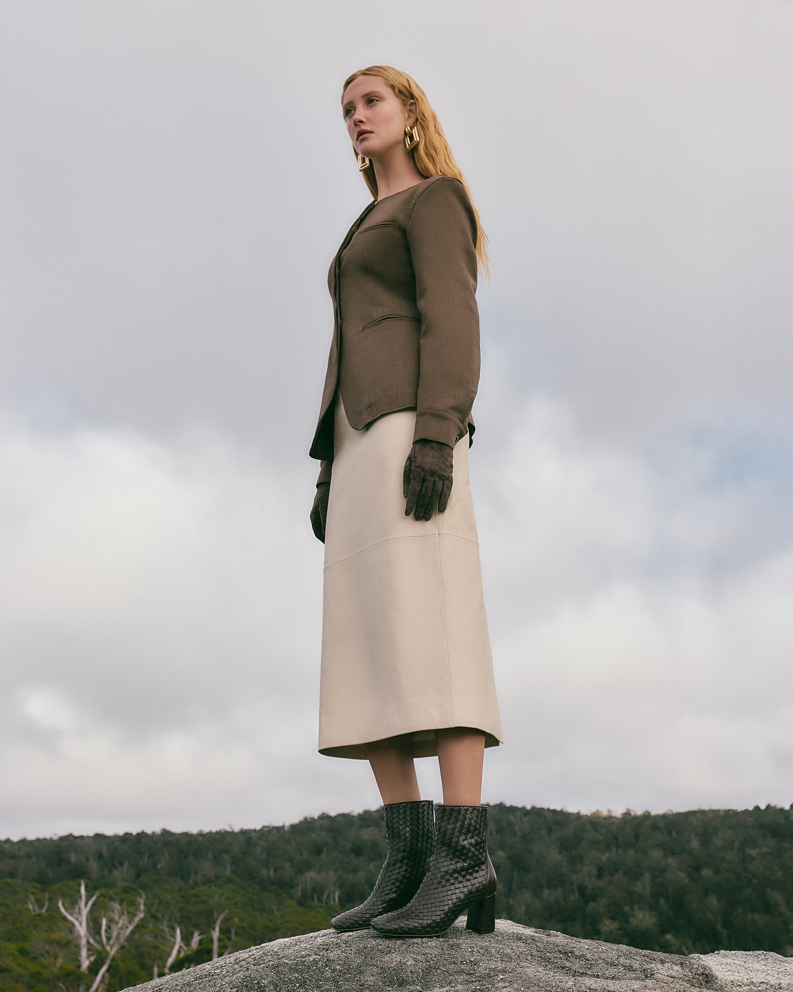NOLA Mid Ankle Boots for Women - Genuine Cacao Leather, Comfortable & Stylish - Perfect for Fall, Winter, and Casual Outfits