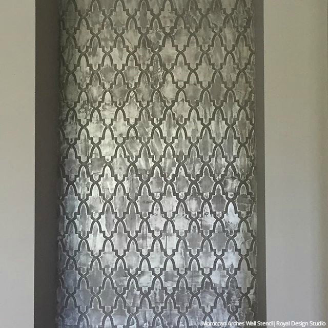 Moroccan Arches Allover Wall Stencil - Reusable DIY Painting Template for Home Decor, Bedroom, Living Room & Nursery - Create Stunning Geometric Patterns